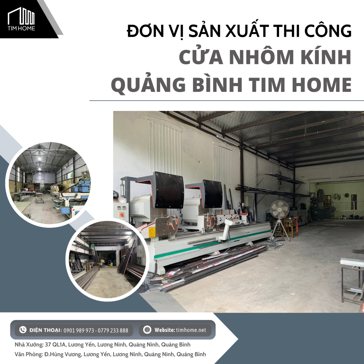 Đơn Vị Sản Xuất Thi Công Cửa Nhôm Kính Quảng Bình TIM HOME