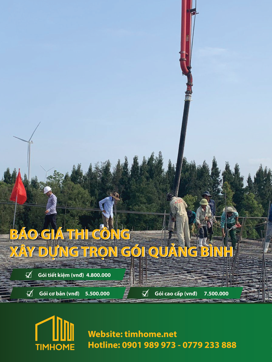 Bảng báo giá thi công xây dựng trọn gói tại Quảng Bình