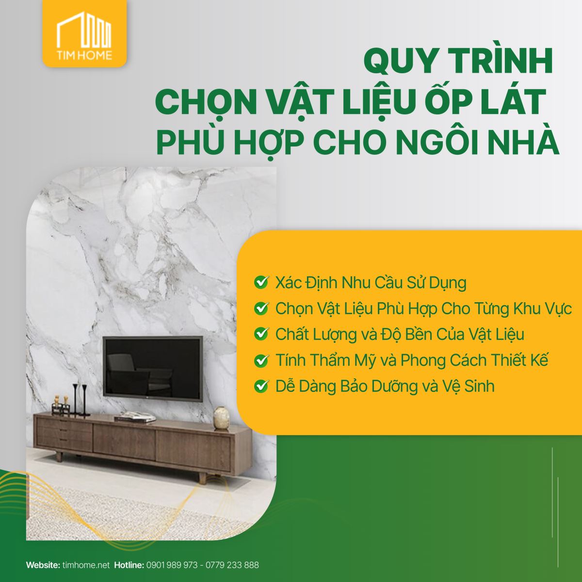 Quy trình chọn vật liệu ốp lát phù hợp cho ngôi nhà